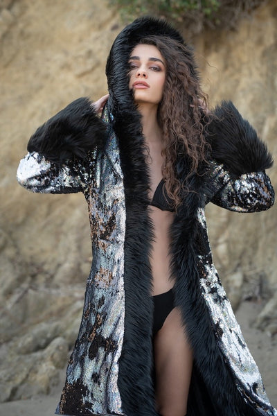 buring-man-silver-black sequin-long-coat-12