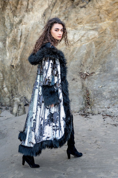 buring-man-silver-black sequin-long-coat-14