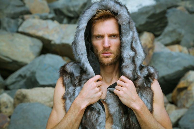 burning-man-fashion-faux-fur-men's-vest-gray-wolf-furrocious-furr copy 2