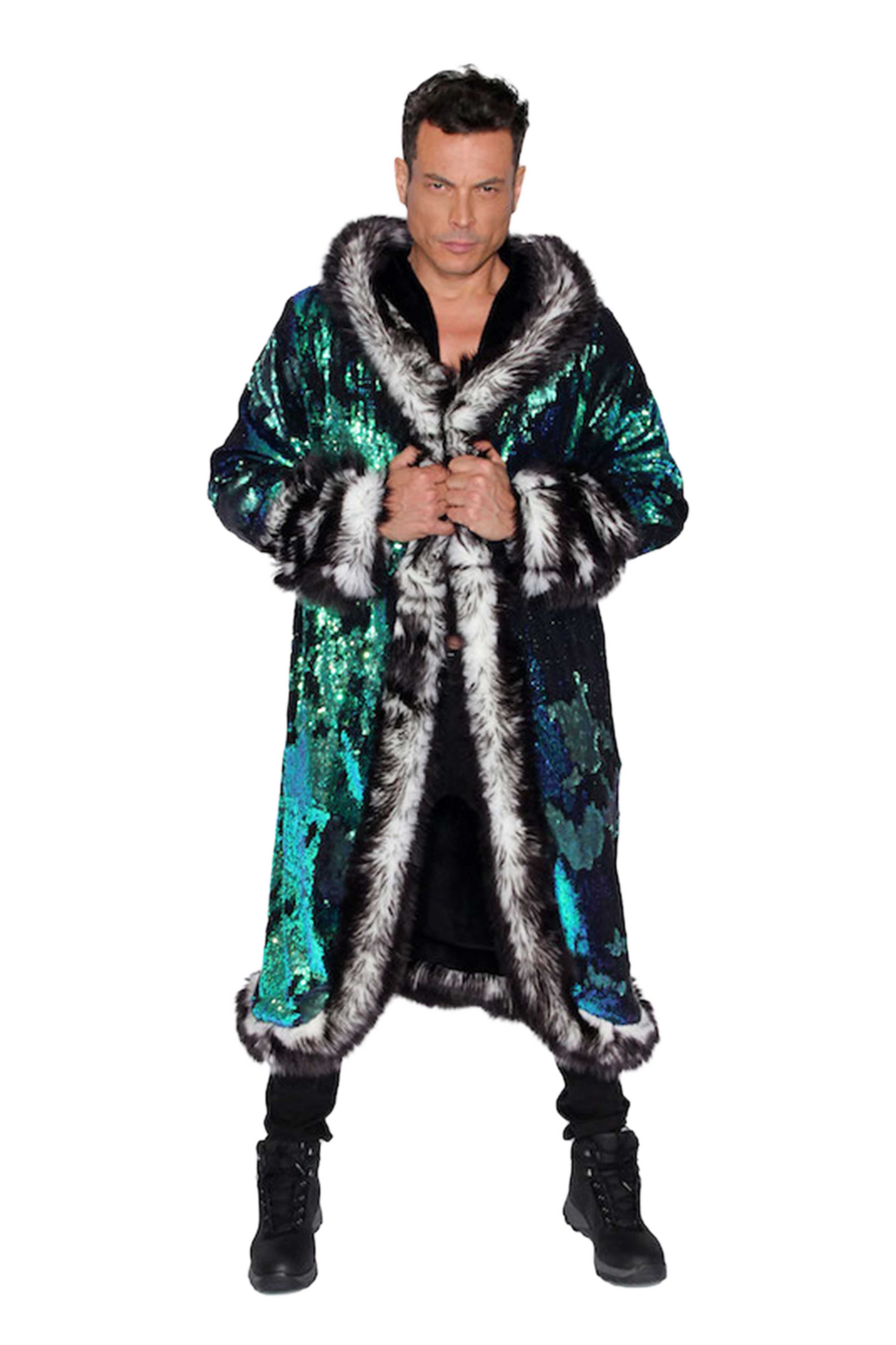 Men's LED Sequin King Coat – Furrocious Furr Men's LED Sequin King Coat – Furrocious Furr