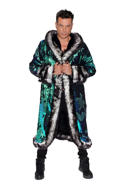 Men's LED Sequin King Coat in "Merman"
