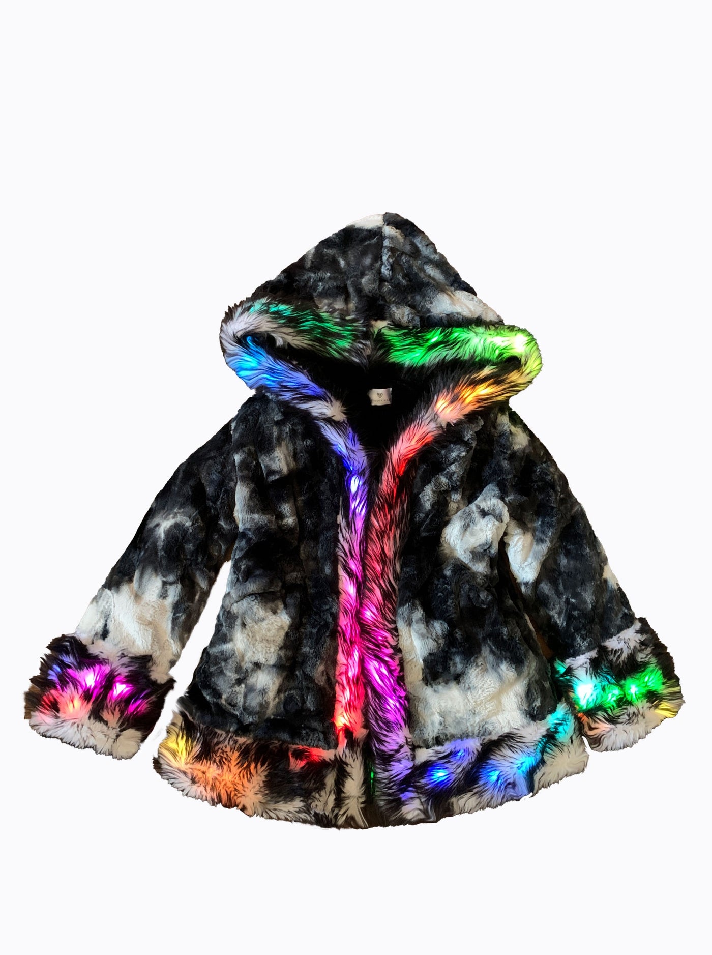 led-tie-dye-black-and-white-faux-fur-jacket