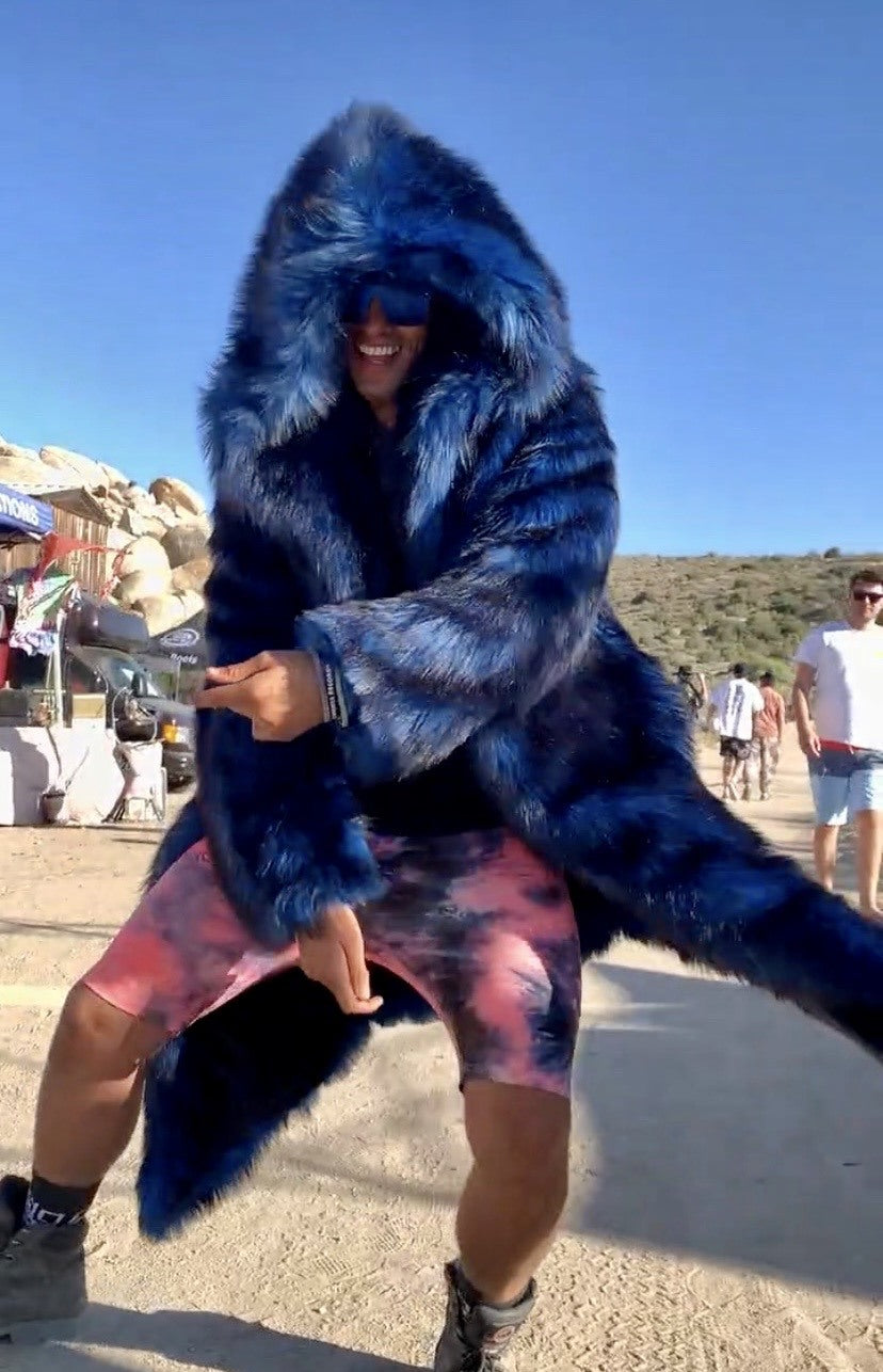 Men's Desert Warrior Coat in "Blue Wolf"