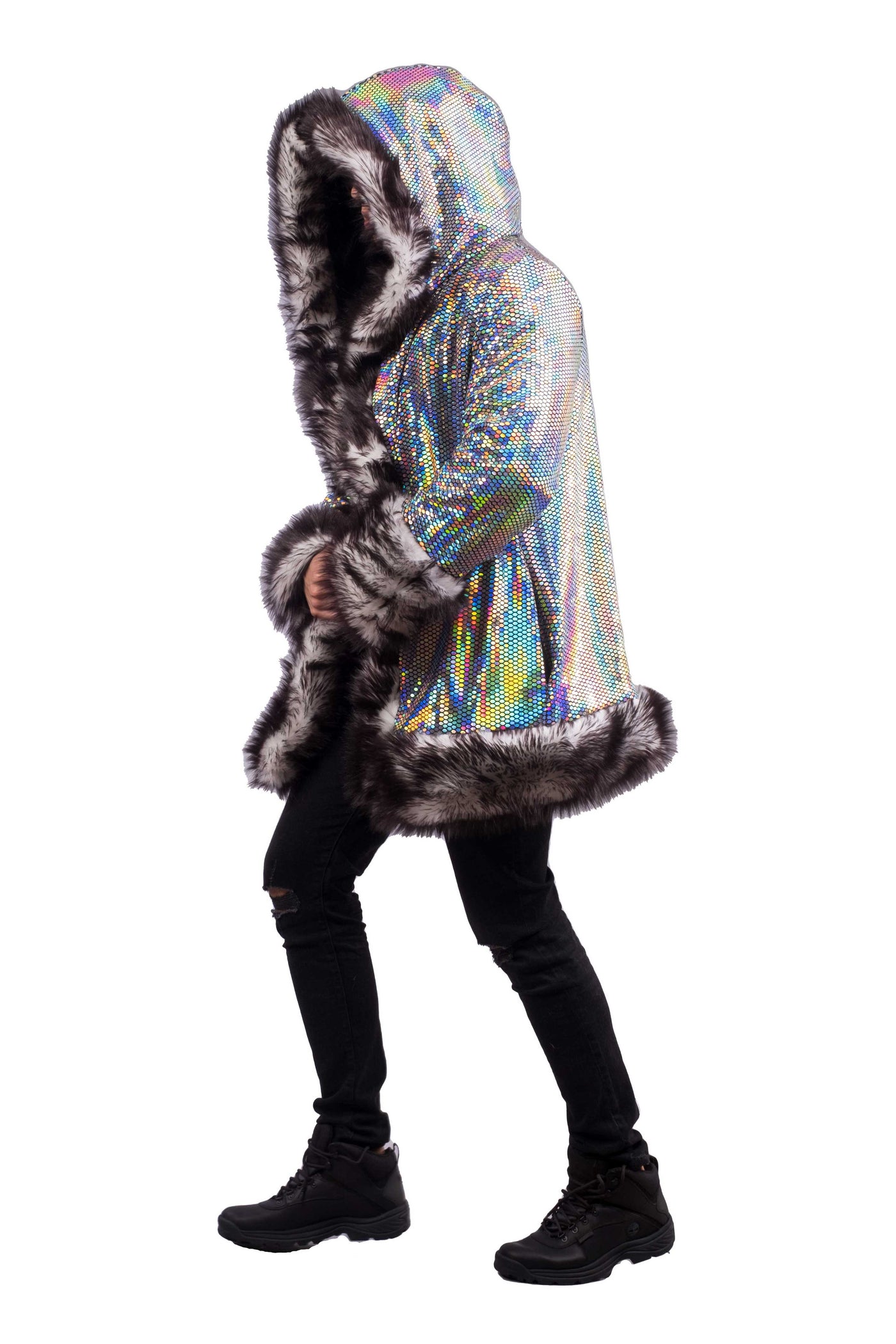 Men's Wizard Coat in "Black Disco"