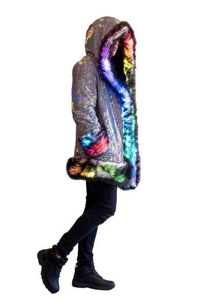 Men's LED Wizard Coat in "Black Disco"