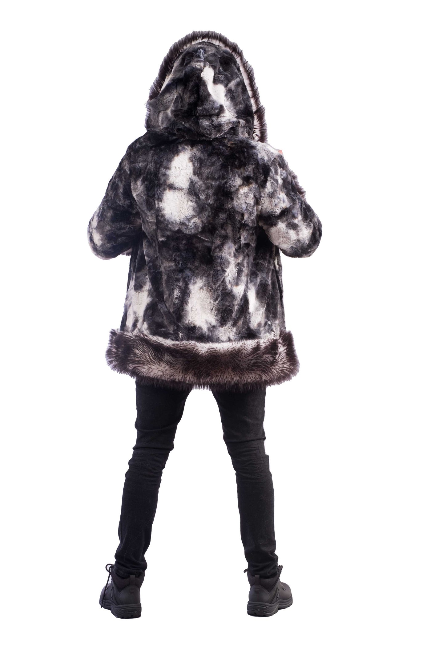 Men's Wizard Coat in "Black & White Tie Dye"