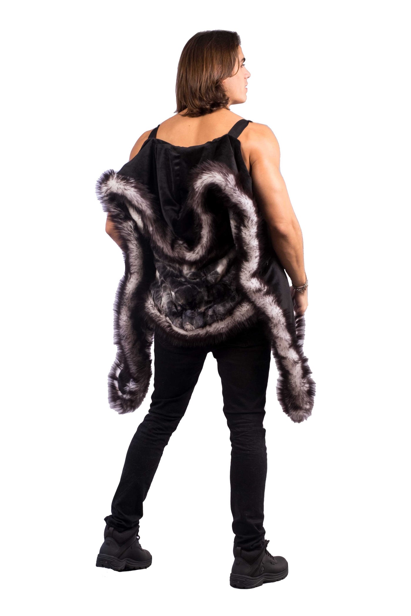 Men's Desert Warrior Vest in "Black & White Tie Dye"