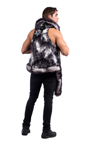 Men's Desert Warrior Vest in "Black & White Tie Dye"