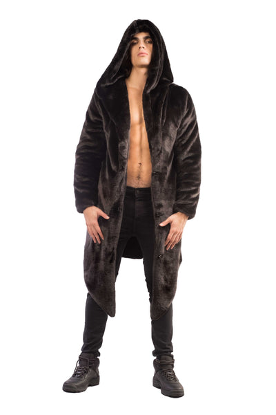 Men's Desert Warrior Coat in "Black Jaguar" Chinchilla