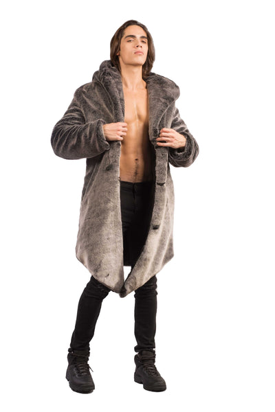 Men's Desert Warrior Coat in "Silver Jaguar" Chinchilla