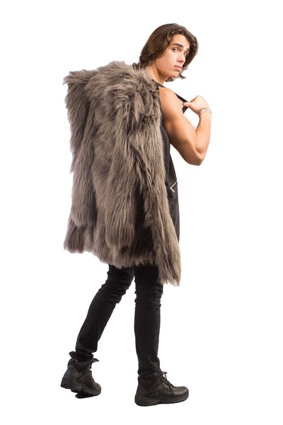 Men's Dutch Coat in "Steel Shag"