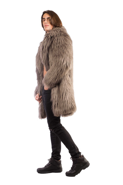 Men's Dutch Coat in "Steel Shag"