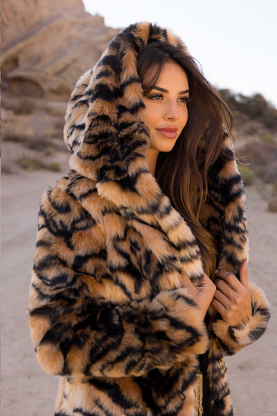 Women's Desert Warrior Coat in "Tiger Queen"