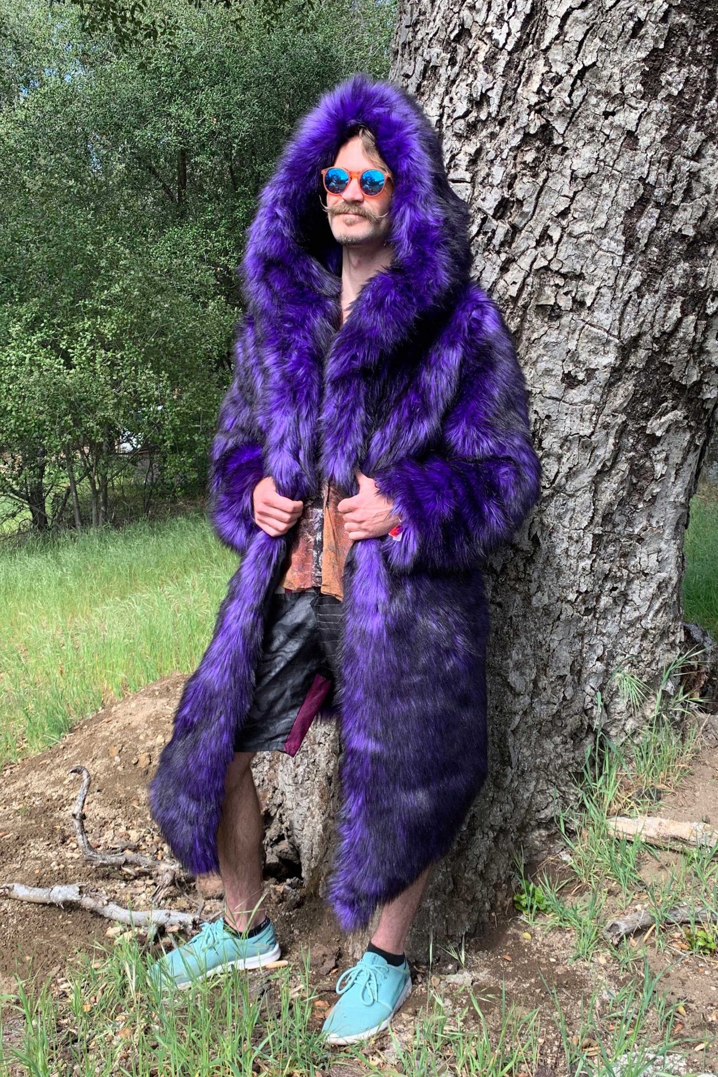 Men's Desert Warrior Coat in "Purple Wolf"