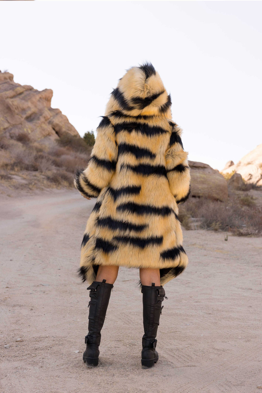 Women's Faux Fur Desert Warrior Coat in 