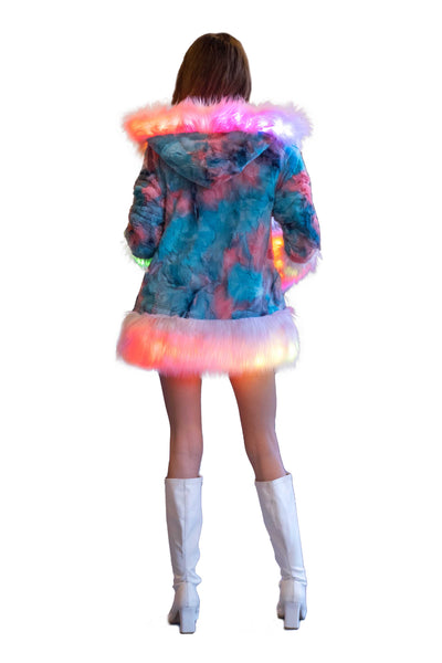 Women's LED Petite Playa Coat in "Cotton Candy "