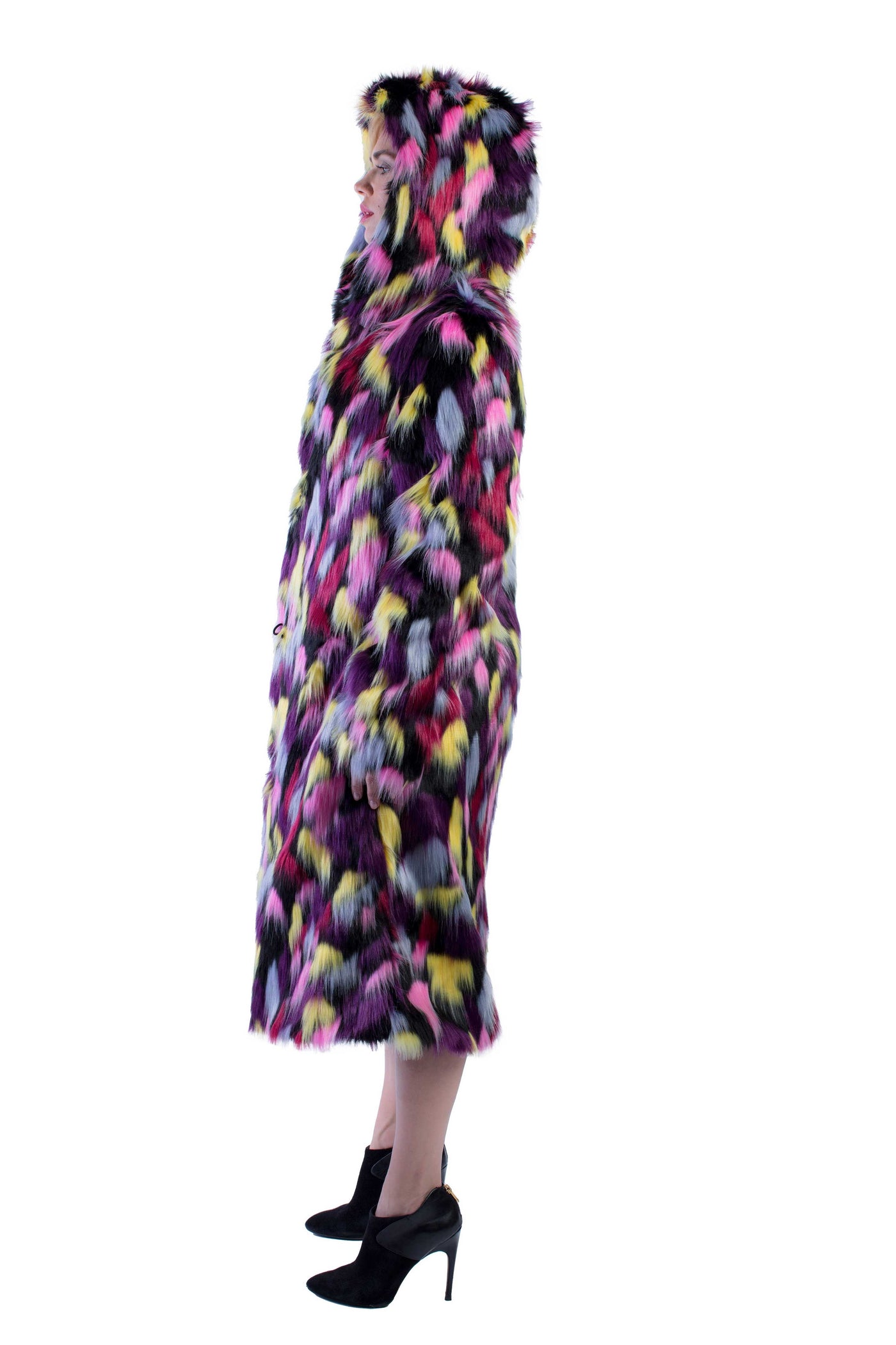 Women's Playa Coat in "Kaleidoscope-pink-yellow-blue"