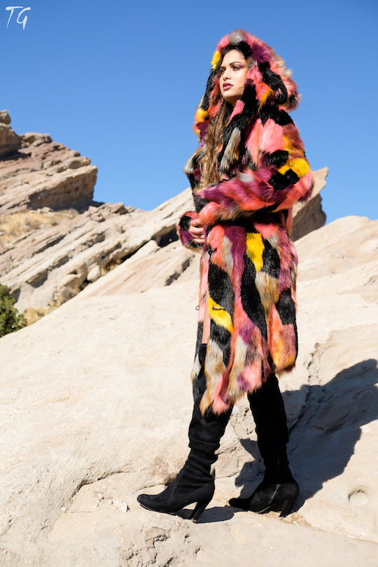 women's desert warrior-fur-coat-pink-black-2 copy