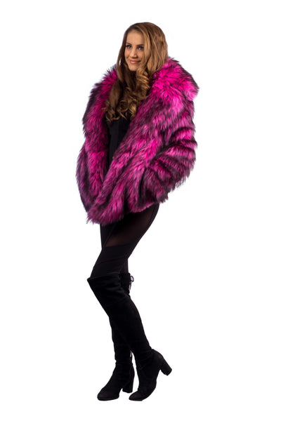 Women's Shorty Duke Coat in "Hot Pink Wolf"