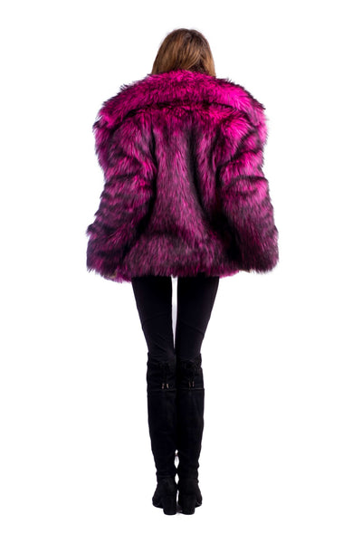 Women's Shorty Duke Coat in "Hot Pink Wolf"