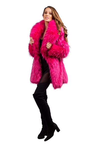 Women's Short Duchess Coat in "Pink Flamingo"