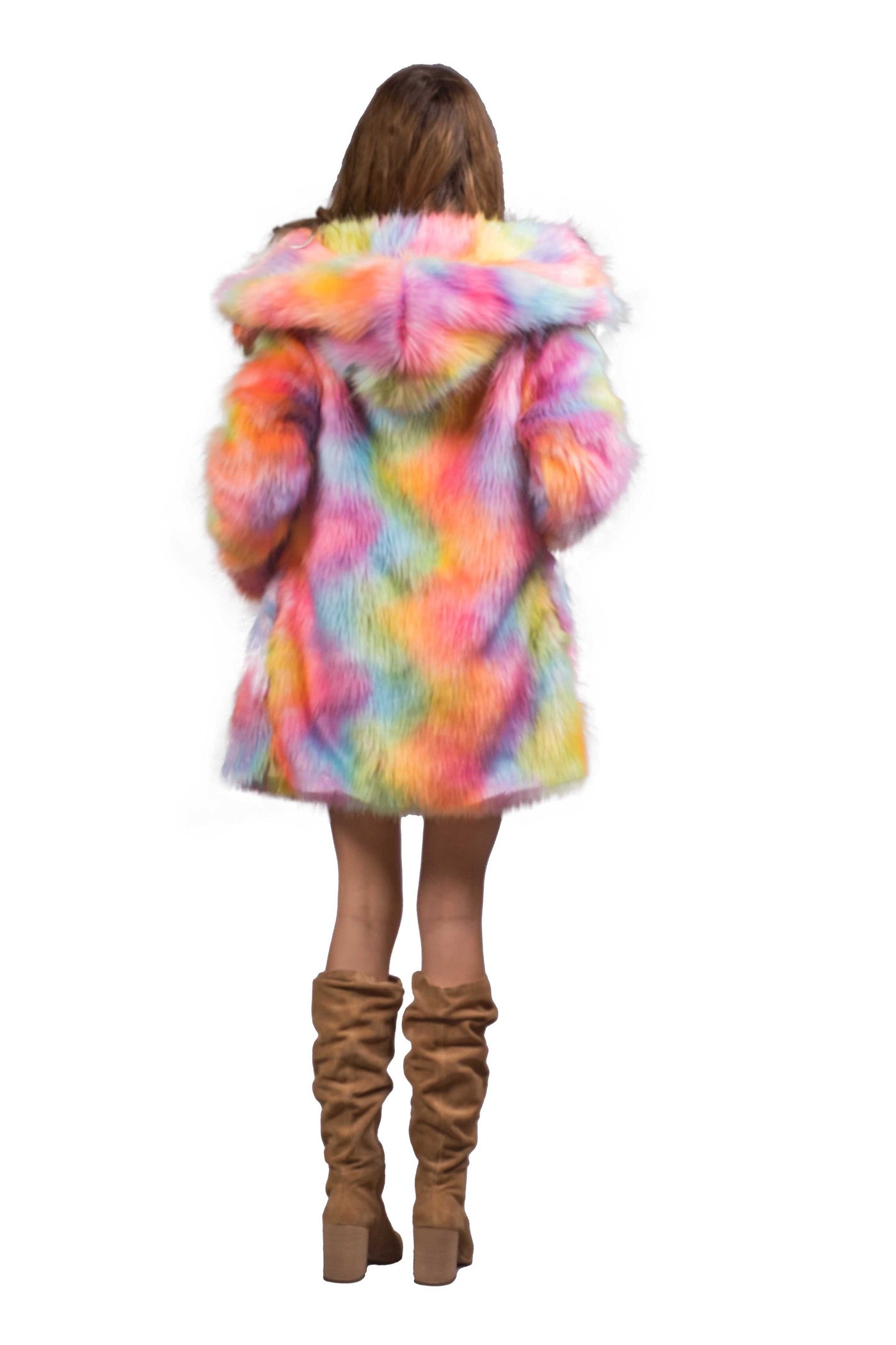 Women's Short Desert Warrior Coat in "Rainbow Sherbet"