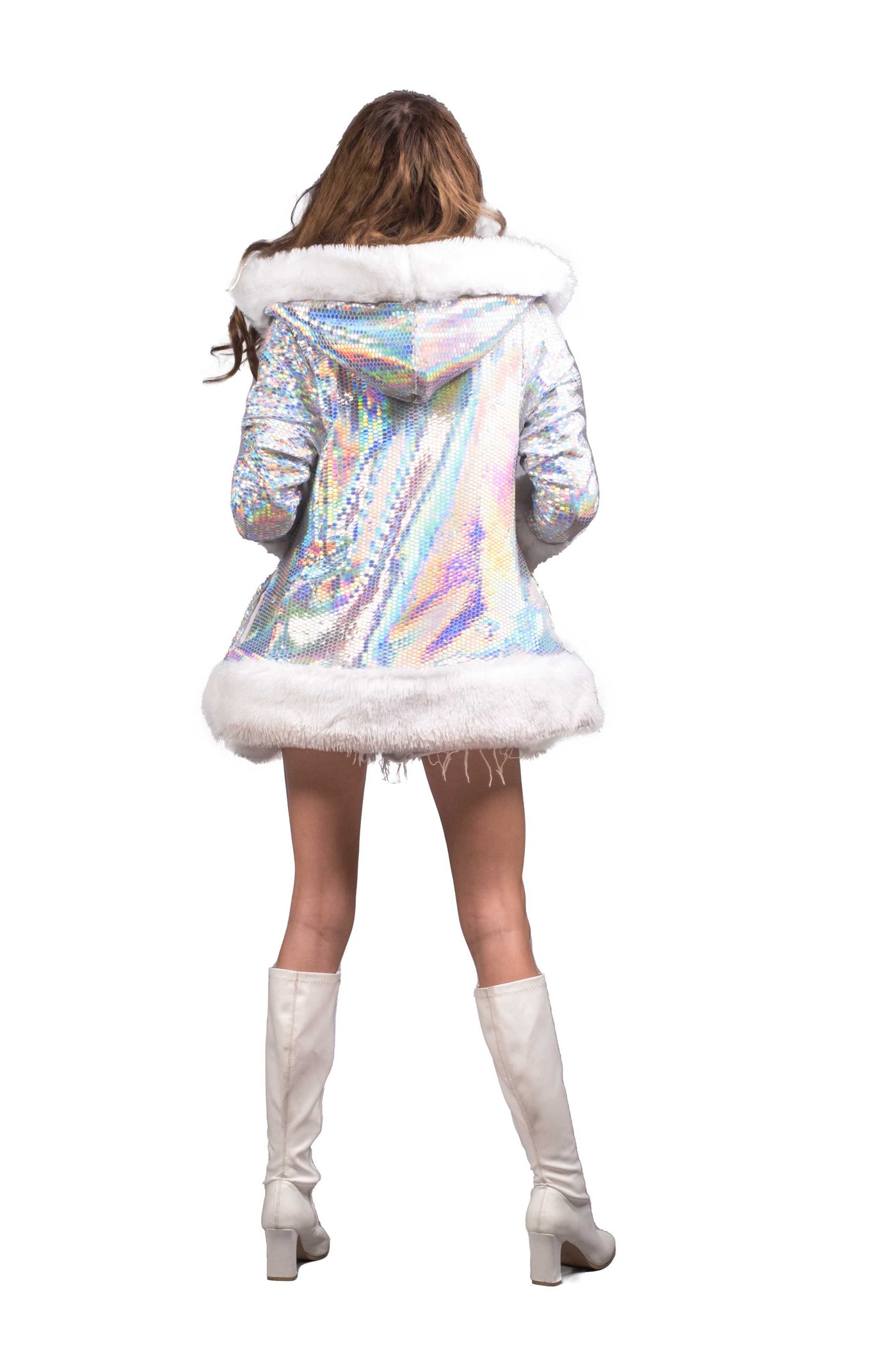 Women's Petite Playa Coat in "White Disco"