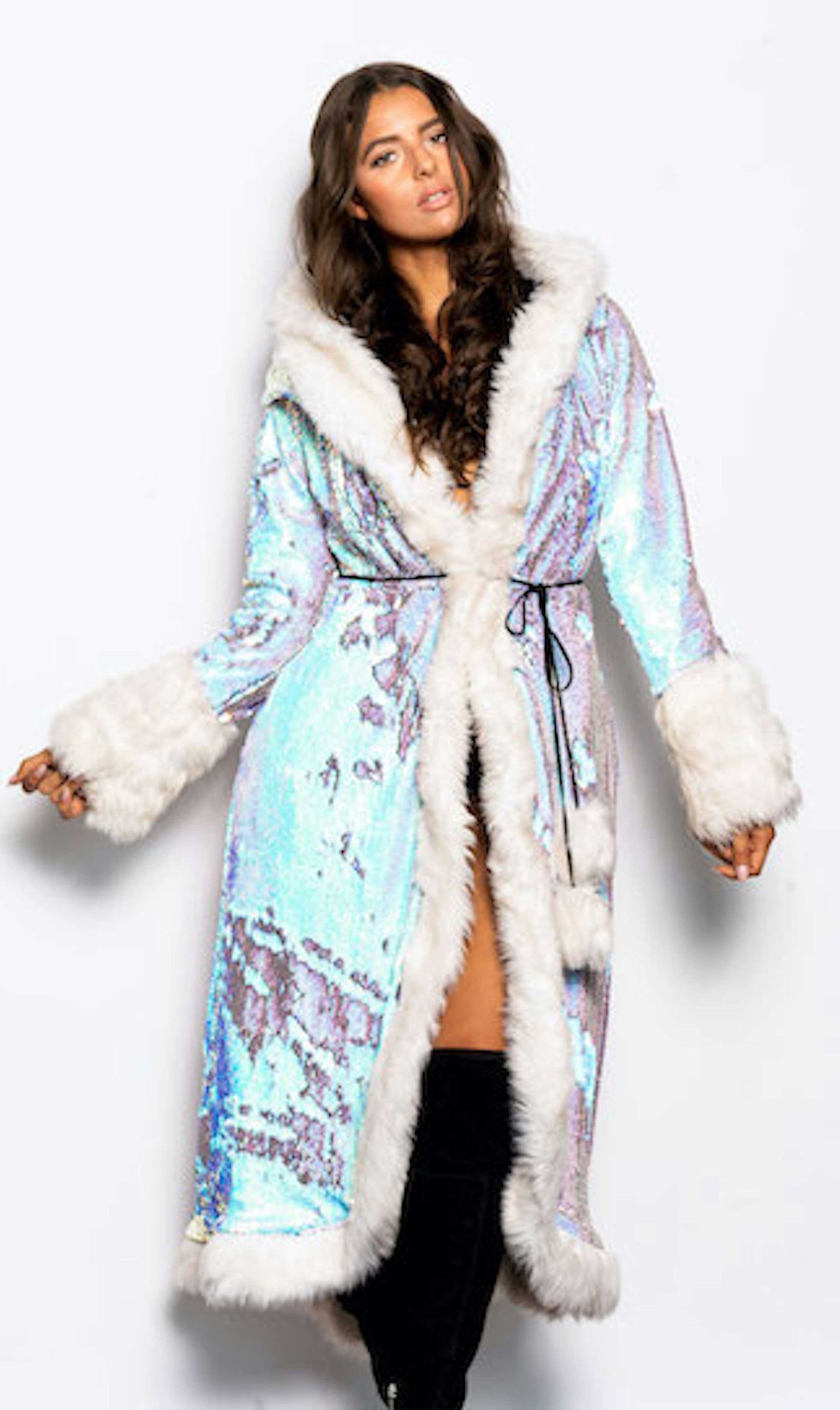 Women's LED Sequin Temptress Coat in "Unicorn"